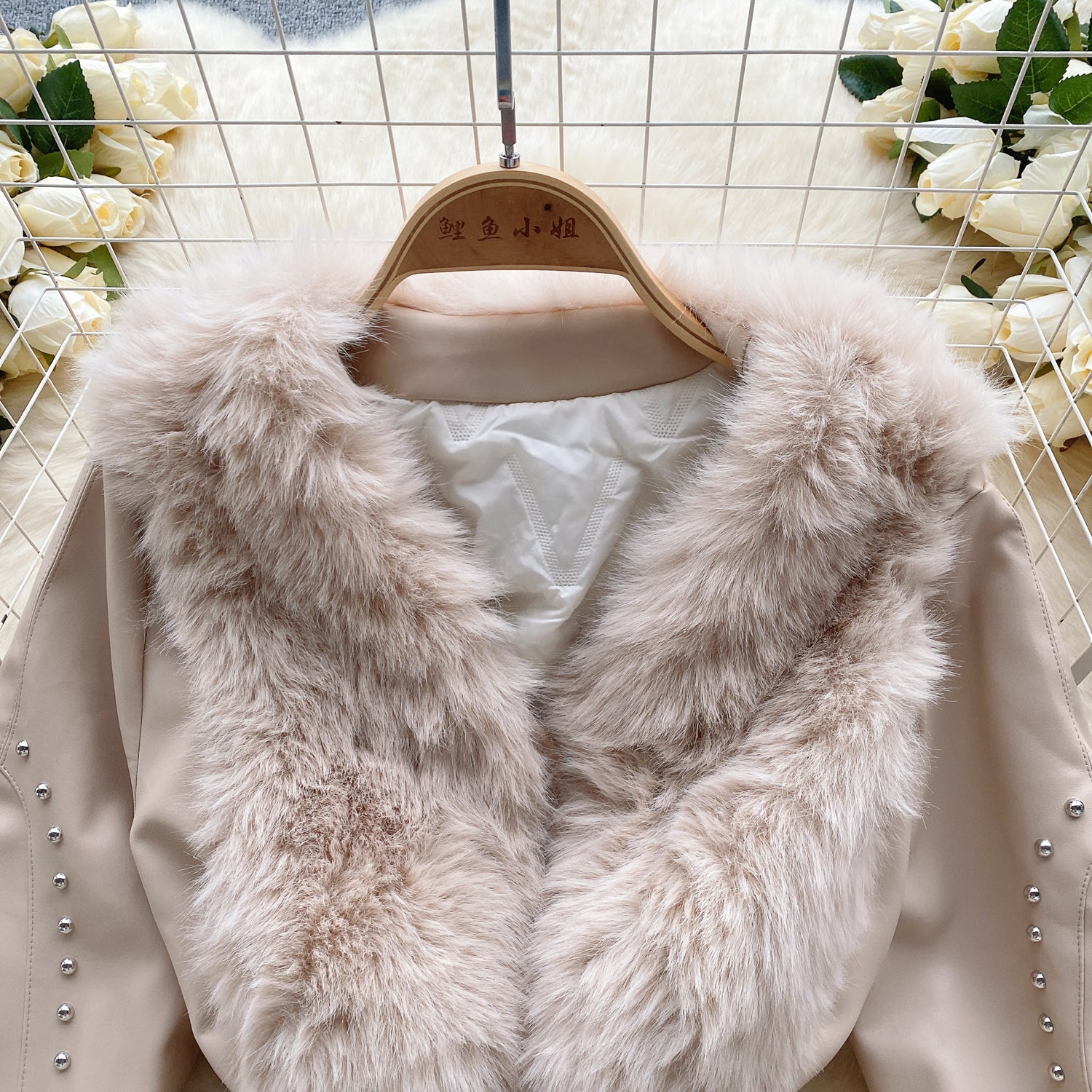 Furry Collar Lace-up Thermal Coat - Image 5