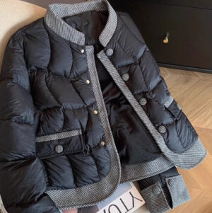 Tweed Patchwork Black Cotton Jacket