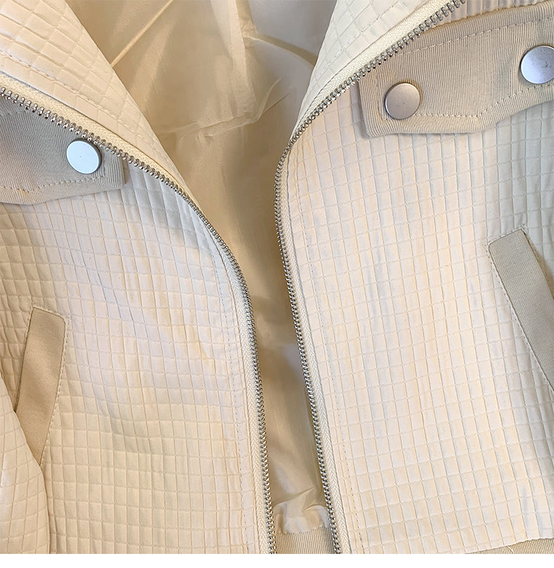 Casual Pot-hole Patchwork Zipped Jacket - Image 5