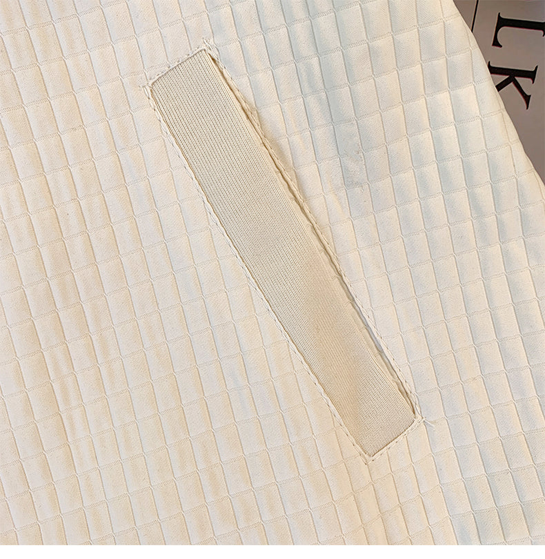 Casual Pot-hole Patchwork Zipped Jacket - Image 7